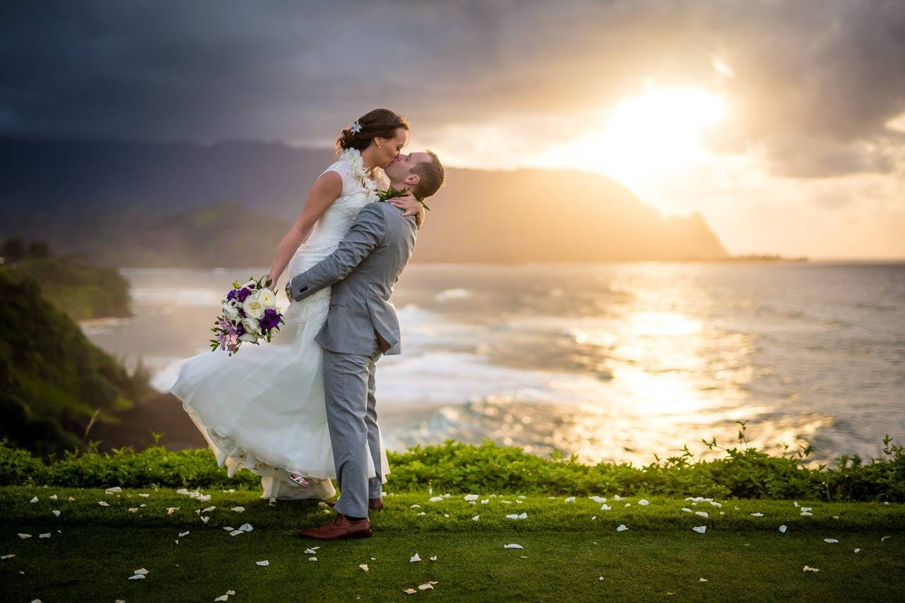 Wedding photography in Princeville, HI by Salt Drifter Photography for Princeville Makai Golf Club. Beautiful images capturing your special day.